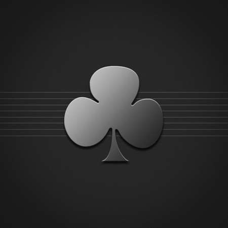 Clubs, card suit on a dark gray background. Gambling concept.3D illustration. background.の写真素材