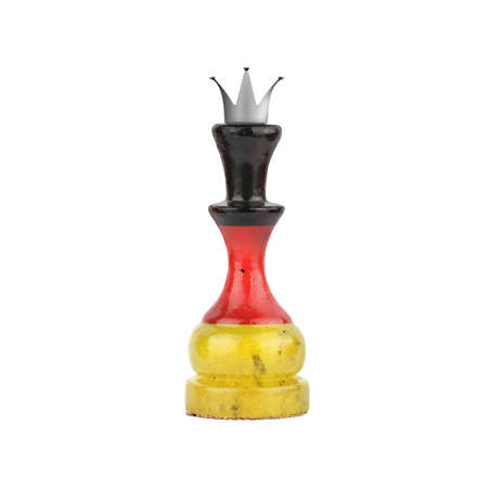 Chess Queen in the colors of the German Flag. isolated on white background. sport. politics. design object.の写真素材