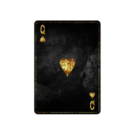 Queen of Hearts, grunge card isolated on white background. playing cards. design element. Gambling.の写真素材