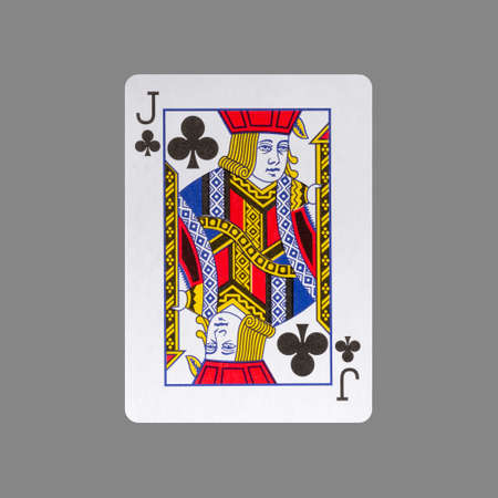 Jack of Clubs. Isolated on a gray background. Gamble. playing cards. Cards.の写真素材