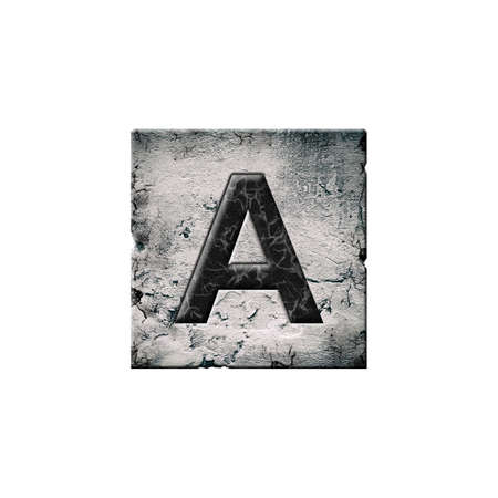 Letter A. Alphabet on stone blocks. isolated on white background. Education. design element.の写真素材