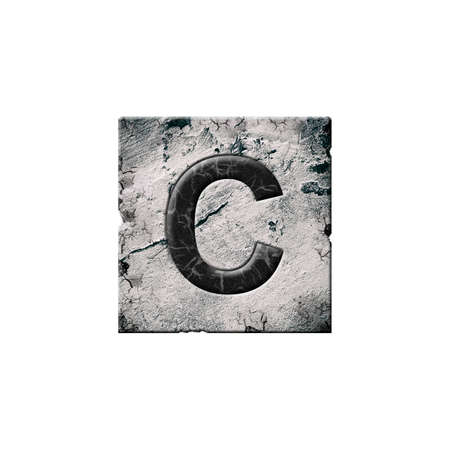 Letter C. Alphabet on stone blocks. isolated on white background. Education. design element.の写真素材