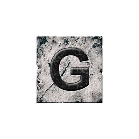 Letter G. Alphabet on stone blocks. isolated on white background. Education. design element.の写真素材