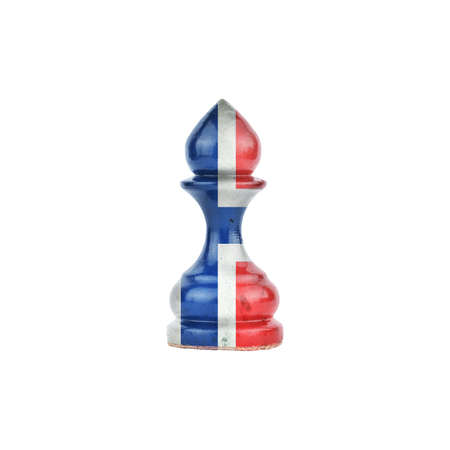 Pawn in the colors of the flag of Norway. isolated on a white background. sport. politics. business. strategy.の写真素材