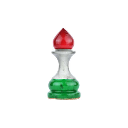 Pawn in the colors of the flag of Hungary. isolated on a white background. sport. politics. business. strategy.の写真素材