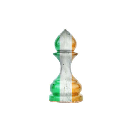 Pawn in the colors of the flag of Ireland. isolated on a white background. sport. politics. business. strategy.の写真素材