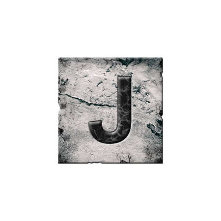 Letter J. Alphabet on stone blocks. isolated on white background. Education. design element.の写真素材