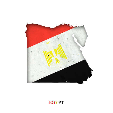 Flag of Egypt in the form of a map. Shadow. isolated on white background. Signs and symbols. design element. flags.の写真素材