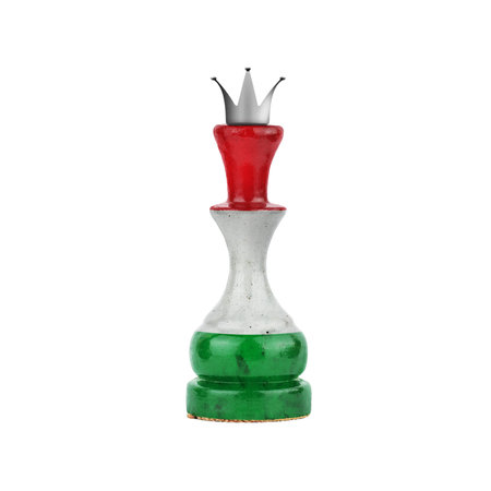 Chess Queen in the colors of the Hungary Flag. Isolated on white background. Sport. Politics.の写真素材