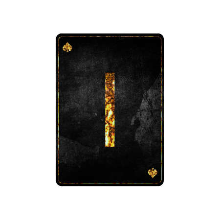 Letter I. Alphabet on vintage playing cards. Isolated on white background.の写真素材