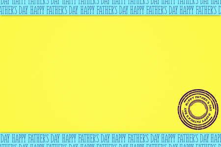 Happy Father's Day mockup. Blank yellow sheet with a stamp. copyspace. Place for text. holidays. Congratulations.の写真素材
