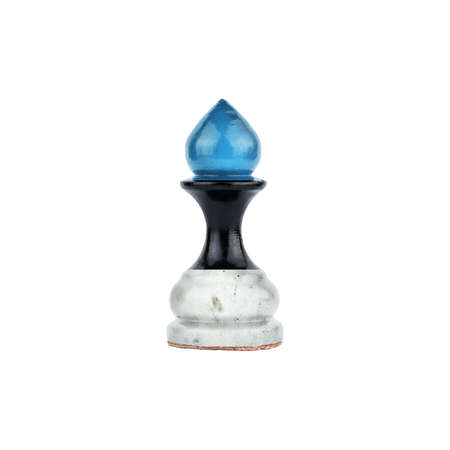 Pawn in the colors of the flag of Estonia. isolated on a white background. sport. politics. business. strategy.の写真素材