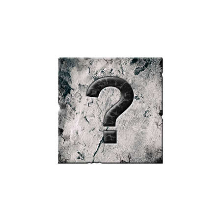 question marks. Alphabet on stone blocks. isolated on white background. Education. design element.の写真素材