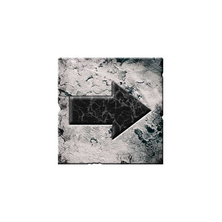 right arrow. Alphabet on stone blocks. isolated on white background. Education. design element.の写真素材
