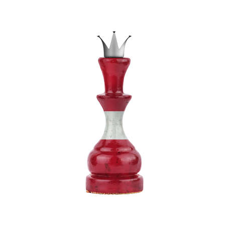Chess Queen in the colors of the Latvia Flag. isolated on white background. sport. politics. design object.の写真素材