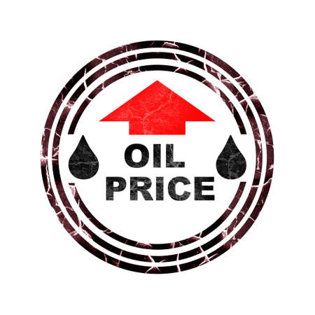 Rise in oil prices. Round stamp isolated on white background. world crisis. business.の写真素材