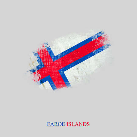 Faroe Island grunge flag. Isolated on a gray background. Design element. Signs and Symbols.の写真素材