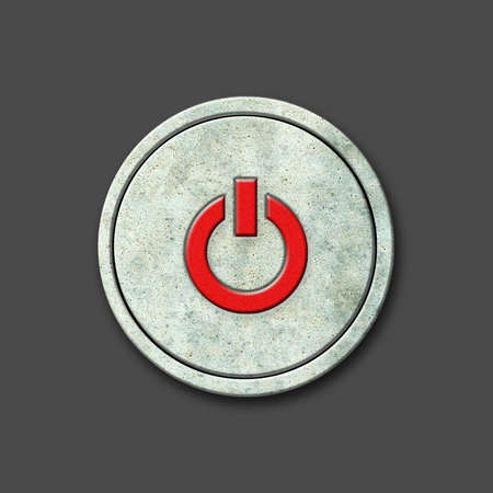 On.Off.Power. Social icon on a round stone. Isolated on a gray background. social media. design element.の写真素材