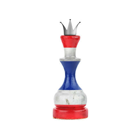 Chess Queen in the colors of the Thailand Flag. isolated on white background. sport. politics. design object.の写真素材