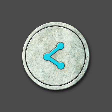connection. Social icon on a round stone. Isolated on a gray background. 3D illustration. social media. design element.の写真素材