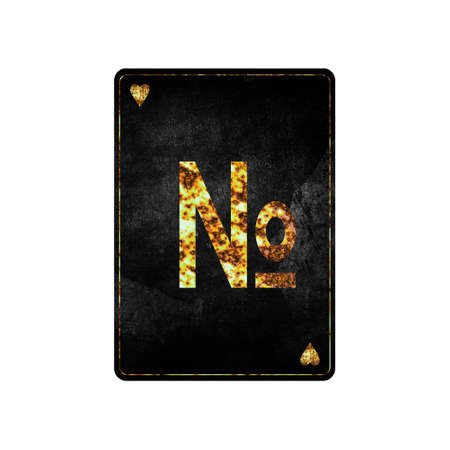 number. sign. Alphabet on vintage playing cards. isolated on white background. design element.の写真素材