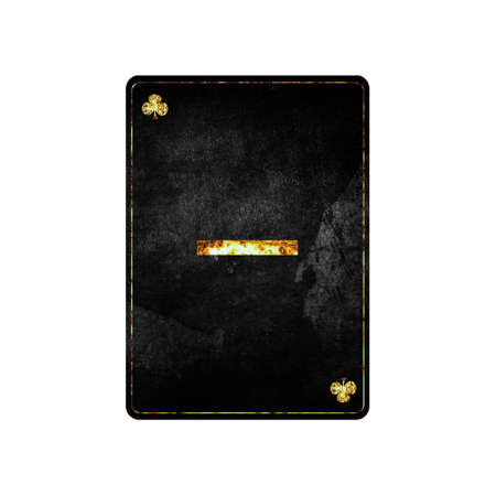 minus sign. Alphabet on vintage playing cards. isolated on white background. design element.の写真素材