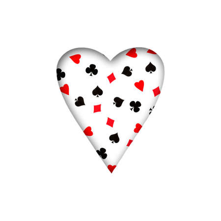 Card suit, Hearts, from various card suits. Shadow. isolated on a white background. design element. Gambling. design.の写真素材