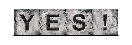 Yes. Word on stone blocks. isolated on white background. design element. Help with something. Lifestyle Businessの写真素材