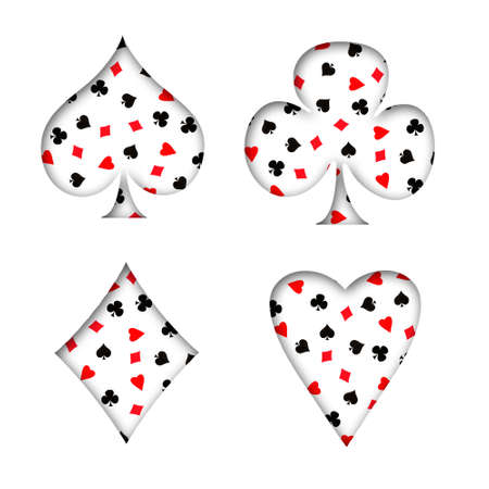 Various card suits, from various card suits. Shadow. isolated on a white background. design element. Gambling. design.の写真素材