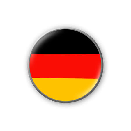 germany flag. Round badge in the colors of the German flag. isolated on white background. design element. 3D illustration. Signs and symbols.の写真素材