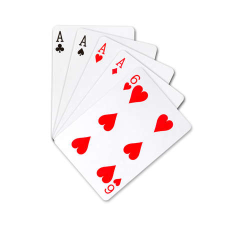 Four of a Kind, Playing cards, isolated on a white background. poker hands. design element. playing cards. background.の写真素材