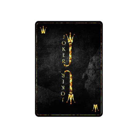 Joker, grunge card isolated on white background. Playing cards. Design element. Gambling.の写真素材