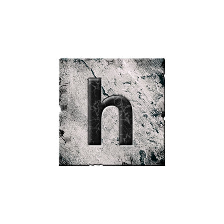 Letter h. Alphabet on stone blocks. Lowercase. Isolated on white background. Education. Designの写真素材