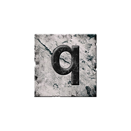 Letter g. Alphabet on stone blocks. Lowercase. Isolated on white background. Education. Design element.の写真素材