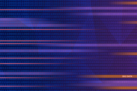 Digital abstract purple background. Big data. Technology. copy space. Technological background.の写真素材