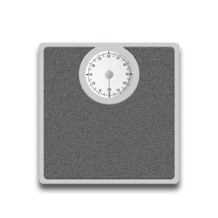 Bathroom scales. Isolated on white background. Sports equipment.の写真素材