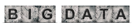 Big Data. Words on stone blocks. Isolated on white background. Design element. Business Backgroundの写真素材