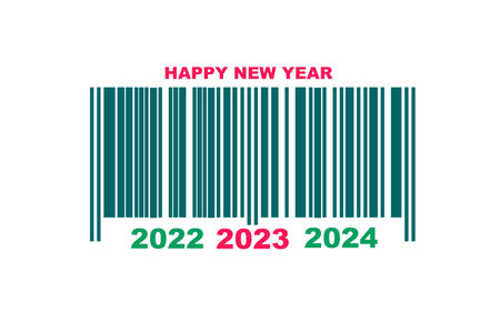2022.2023.2024. Numbers and barcode isolated on white background. Concept for the coming of the New Year 2023. Designの写真素材