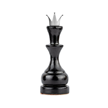 Black chess queen piece, isolated on white background. Sport. Chess. Designの写真素材