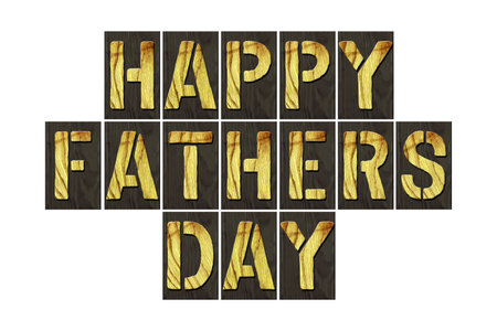 Happy Father's Day background. Letterings from wooden letters isolated on a white background. Holidays. Backgroundの写真素材