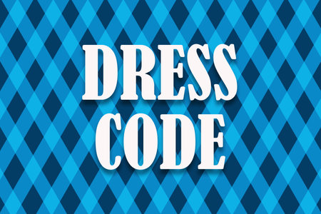 Dress code. Words on a blue geometric background. Business. Lifestyle. Background.の写真素材