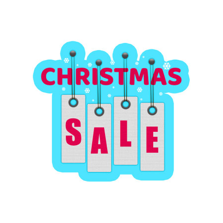 Christmas sale, sticker isolated on a white background. Seasonal discounts. Trade. Business.の写真素材