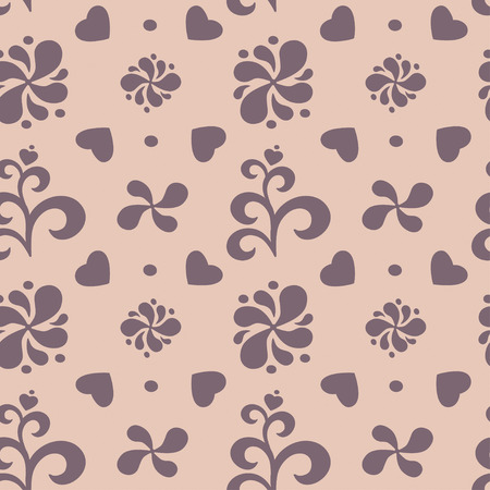 Abstract floral seamless pattern on beige background. Vector illustration, EPS8. Hihg res jpg included.のイラスト素材