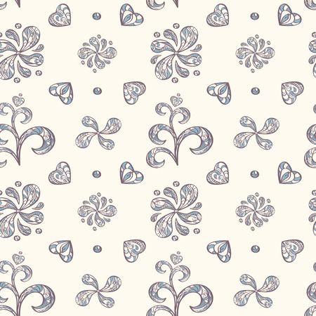 Hand drawn zentangle floral seamless. EPS 8 vector illustration. High res jpg included.のイラスト素材