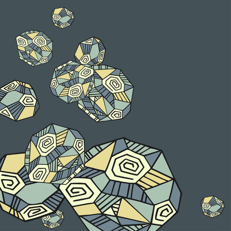Abstract pattern with freehand drawing polygons. Vector template for a poster, banner or an invitation card. Illustration is created from a personal sketch by trace.のイラスト素材