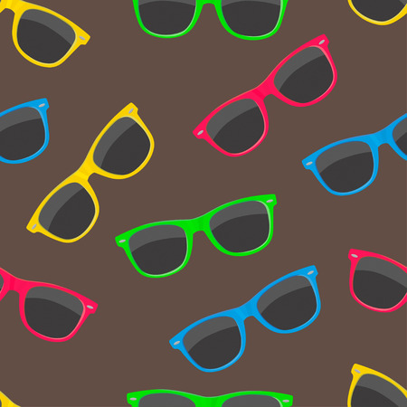 Colorful sunglasses seamless pattern. Can be used for wallpaper, web page background,Â decorating of textiles.のイラスト素材