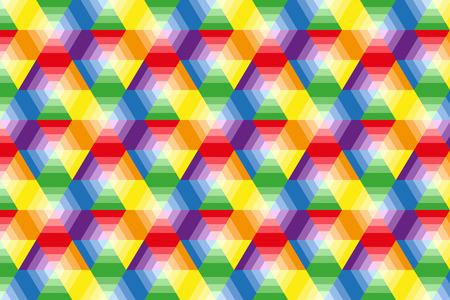 Abstract multicolor geometric background with hexagonal polygons. Perfect decor for websites background, coversのイラスト素材