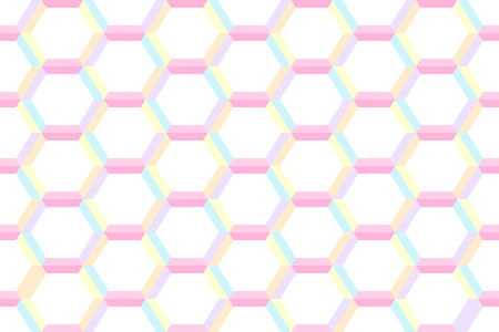 Abstract geometrical seamless background with hexagonal polygons. Perfect decor for printing on fabric, cloth, wrapping paper and background for websitesのイラスト素材