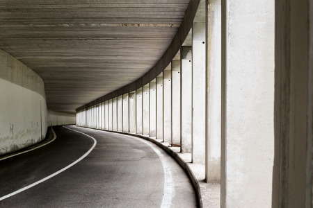 Open sided road tunnelの写真素材
