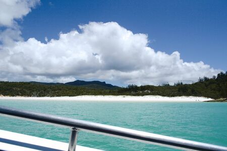 On a Speedboat at Whitehaven beach, Whitsundays - Australiaの写真素材